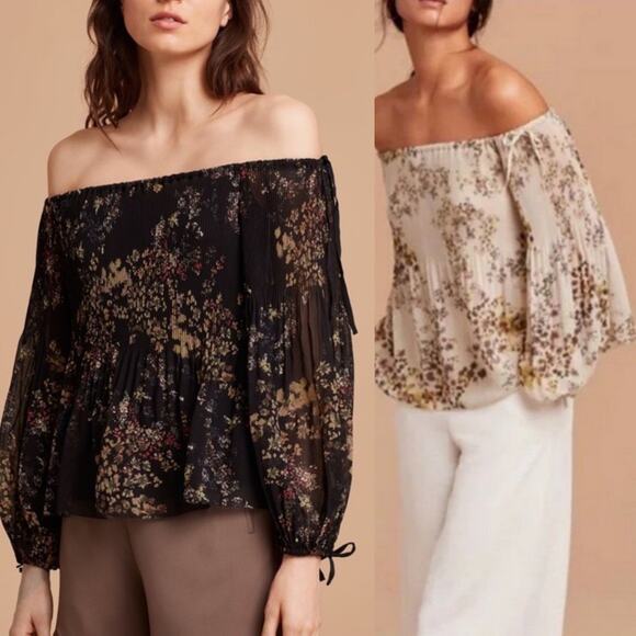 Wilfred Talence Black Floral Off The Shoulder Blouse XS - Picture 2 of 12